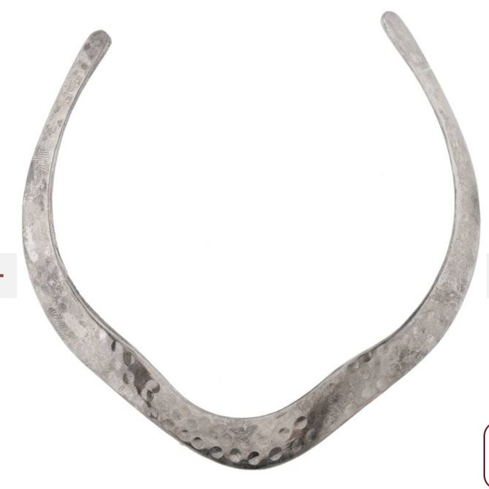 Silver Choker Necklace, Neck Band, Hasli, Collar Cuff Pattern, Bohemian Tribal